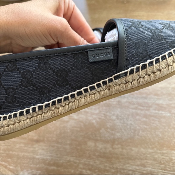 Gucci GG Canvas Espadrille Black Size 39.5 - Picture 9 of 10